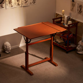 MEEDEN Extra Large Wooden Drafting Table, Light Walnut-XSZ-6008