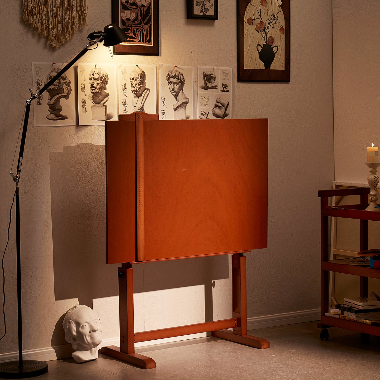 MEEDEN Extra Large Wooden Drafting Table, Light Walnut-XSZ-6008