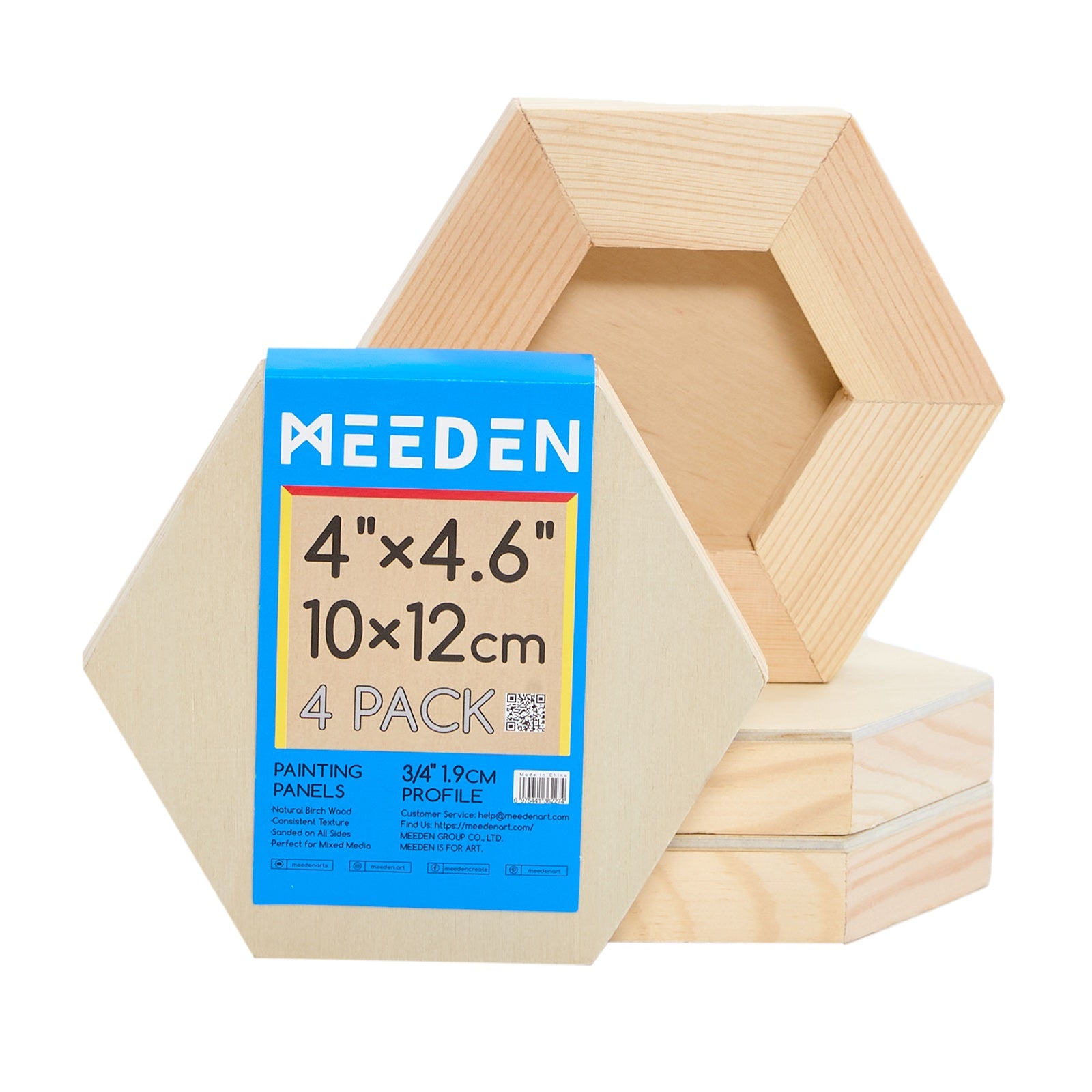 MEEDEN Hexagon Wood Canvas Panels