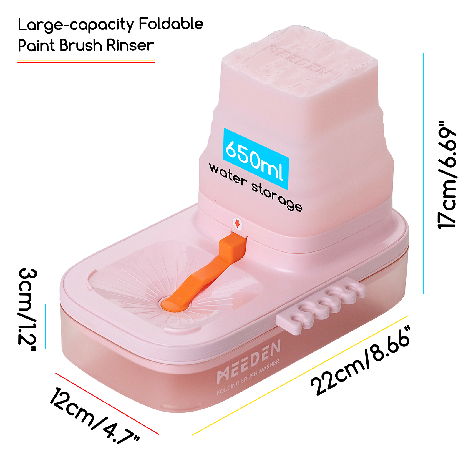 MEEDEN Foldable Paint Brush Cleaner-Pink