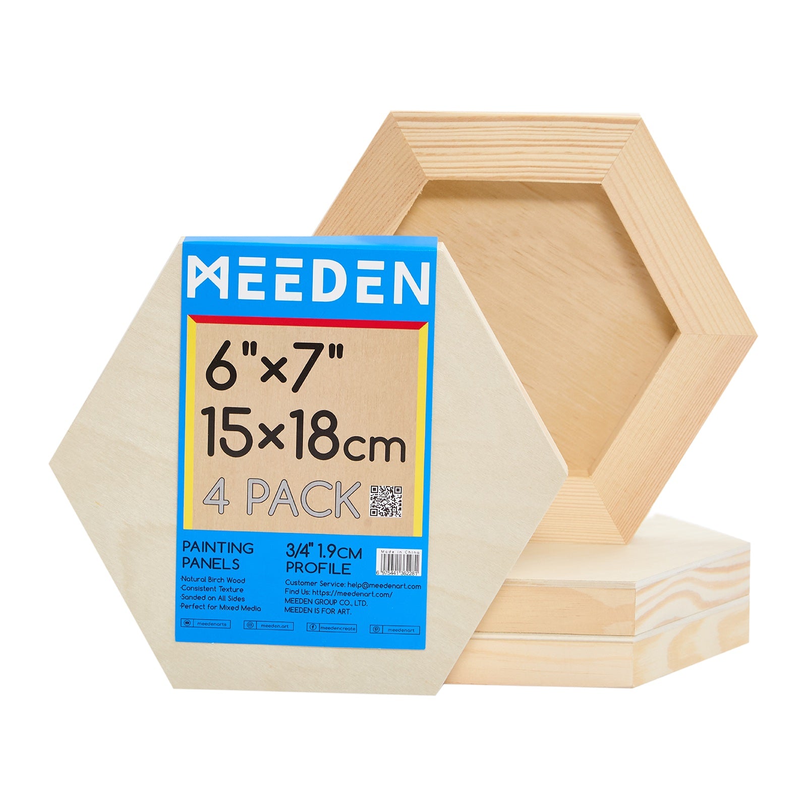 MEEDEN Hexagon Wood Canvas Panels