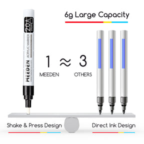 MEEDEN Acrylic Paint Markers, Black & White Colors
