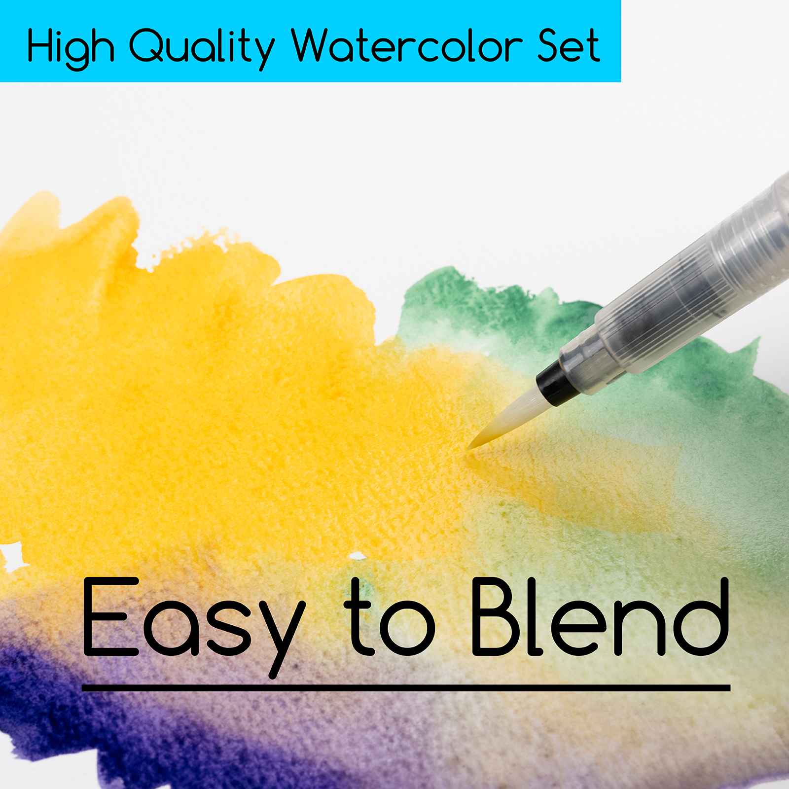 MEEDEN Travel Watercolor Paint Set, 42 Assorted Colors with 4 Brushes