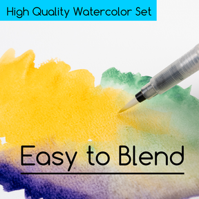 MEEDEN Travel Watercolor Paint Set, 42 Assorted Colors with 4 Brushes