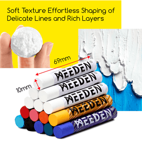 MEEDEN Soft White Oil Pastels: 6 Pcs