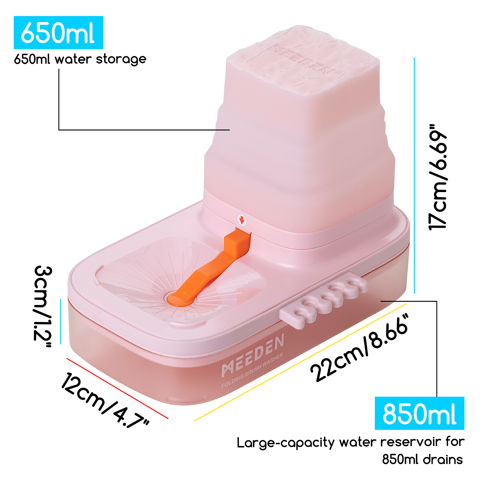 MEEDEN Foldable Paint Brush Cleaner-Pink