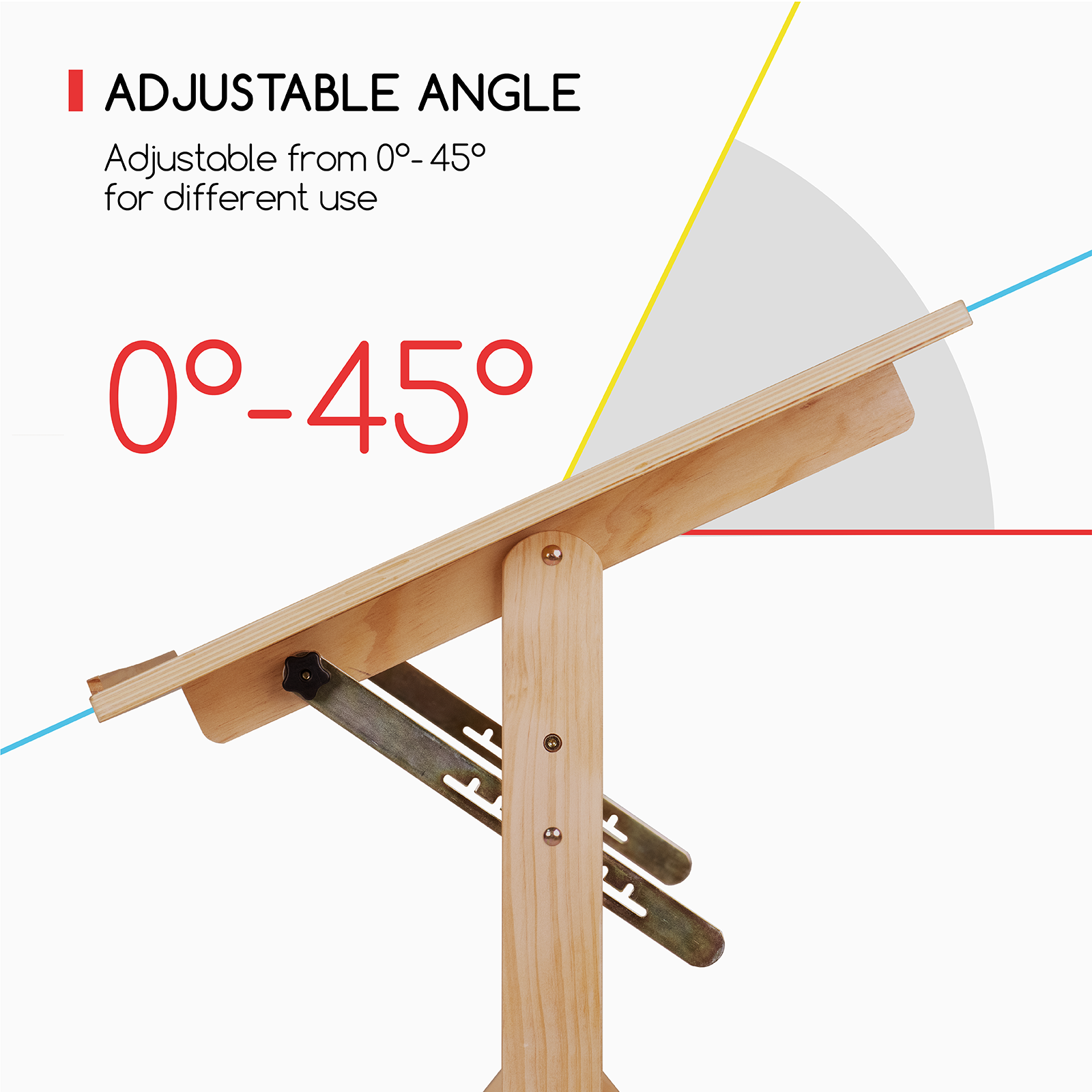 MEEDEN Adjustable Wooden Drafting Table, Natural-XSZ-2