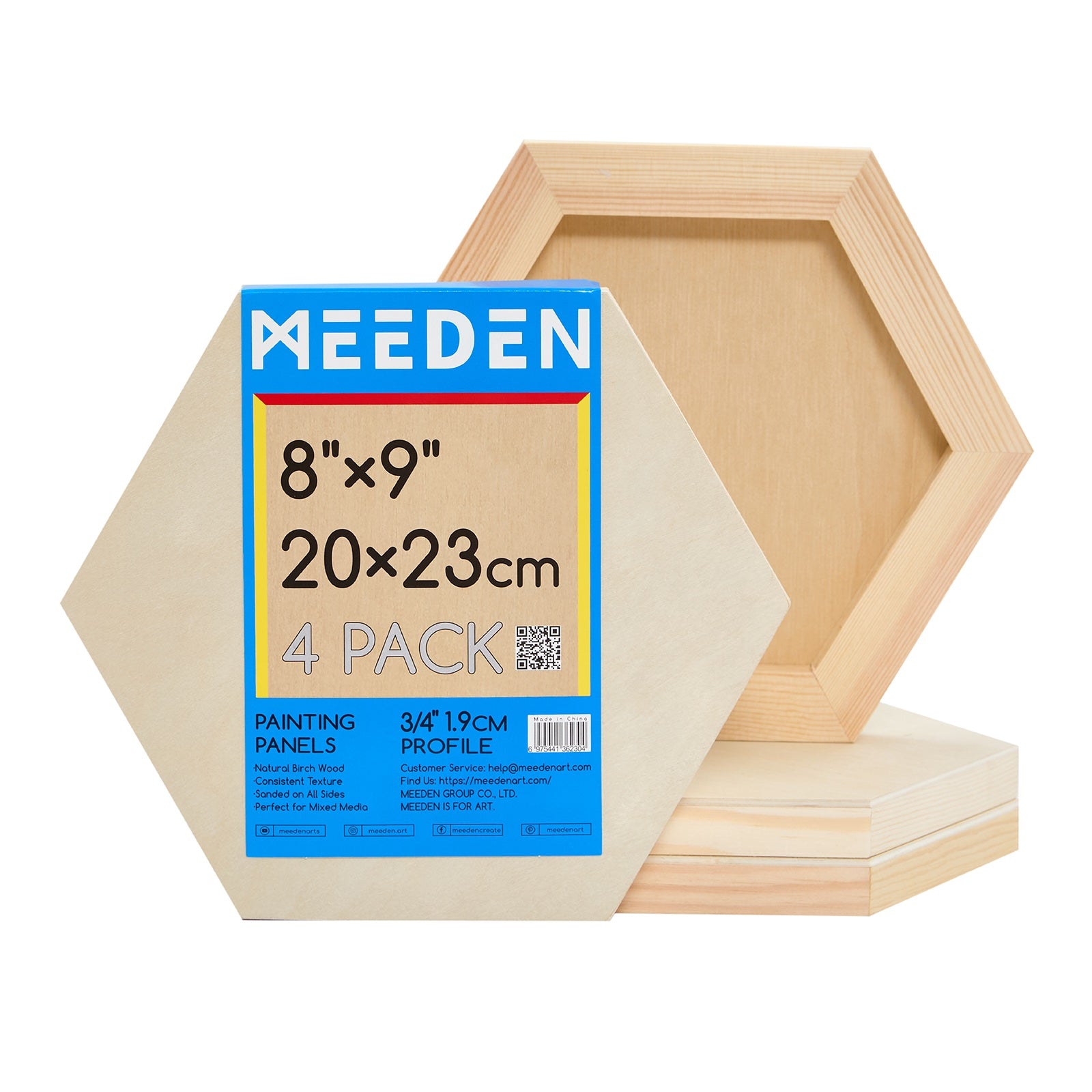 MEEDEN Hexagon Wood Canvas Panels