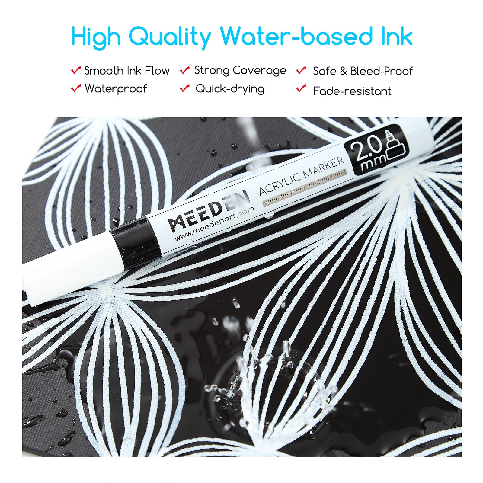 MEEDEN Acrylic Paint Markers, Black & White Colors