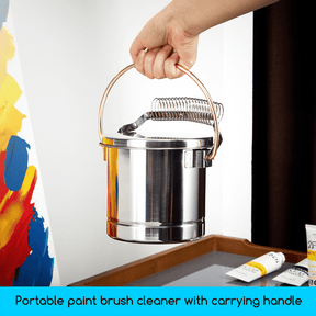 MEEDEN Portable Paint Brush Washer: Airtight Stainless Steel - Extra Large