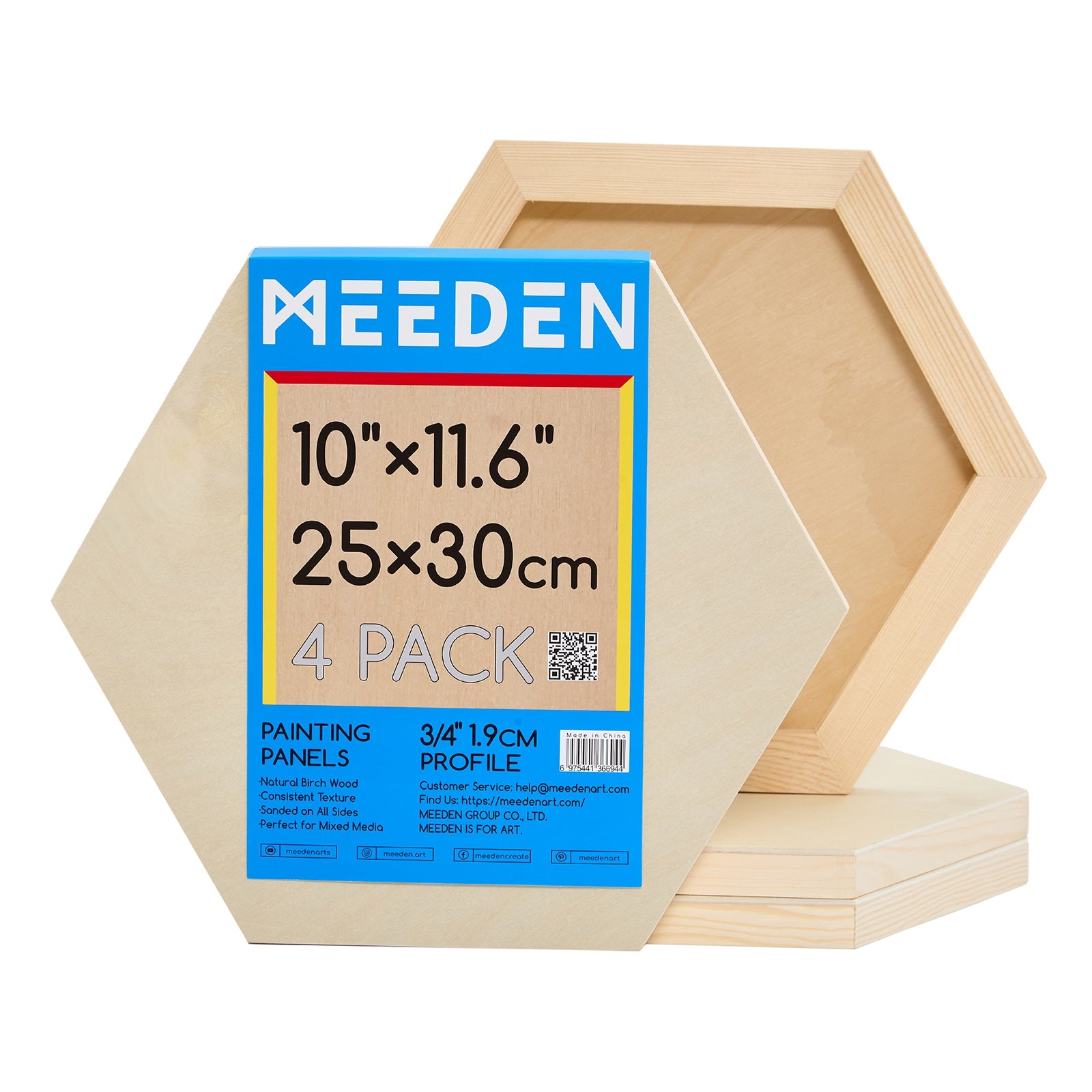 MEEDEN Hexagon Wood Canvas Panels