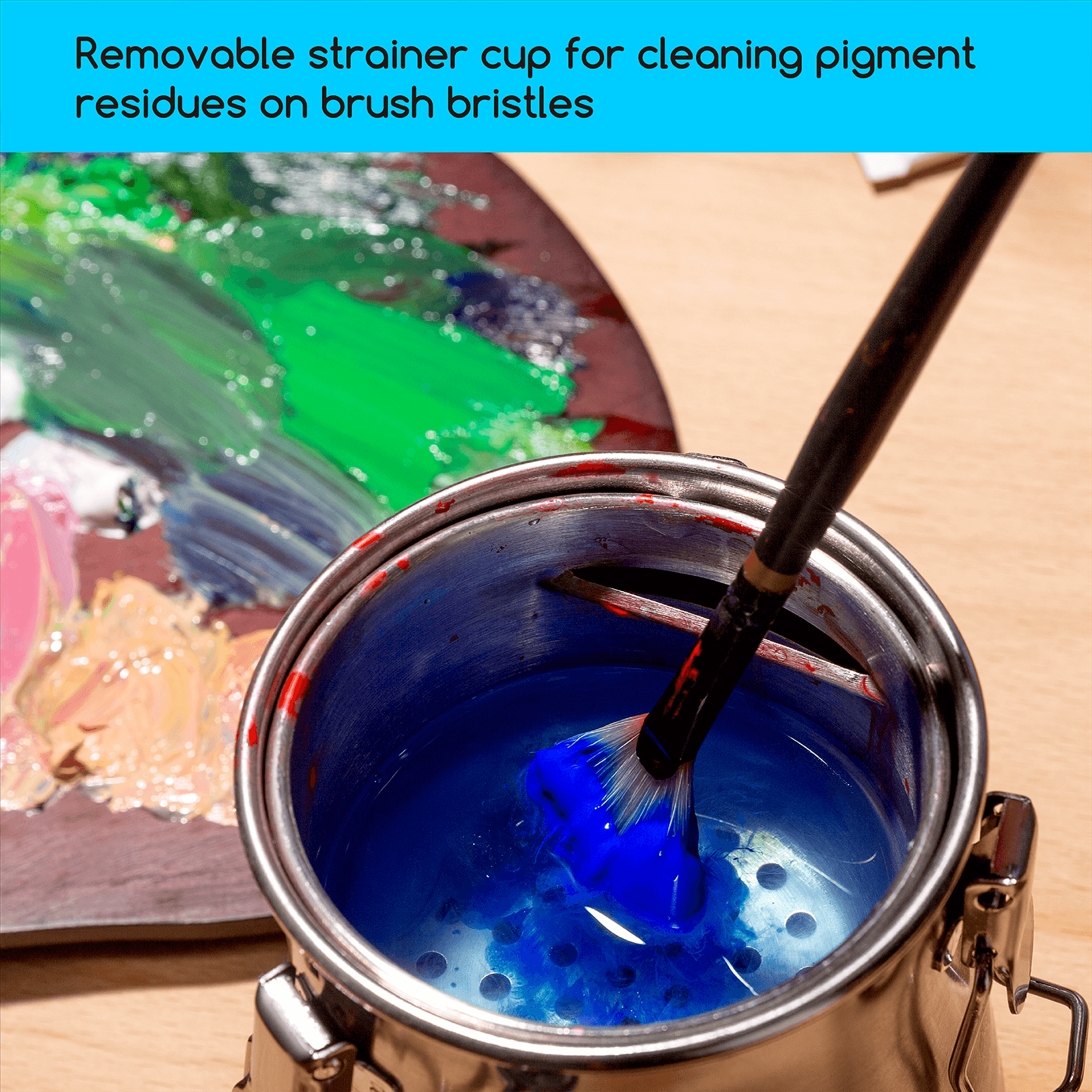 MEEDEN Portable Paint Brush Washer: Airtight Stainless Steel - Small