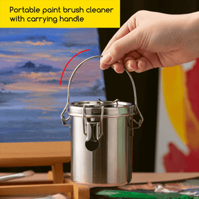 MEEDEN Portable Paint Brush Washer: Airtight Stainless Steel - Small