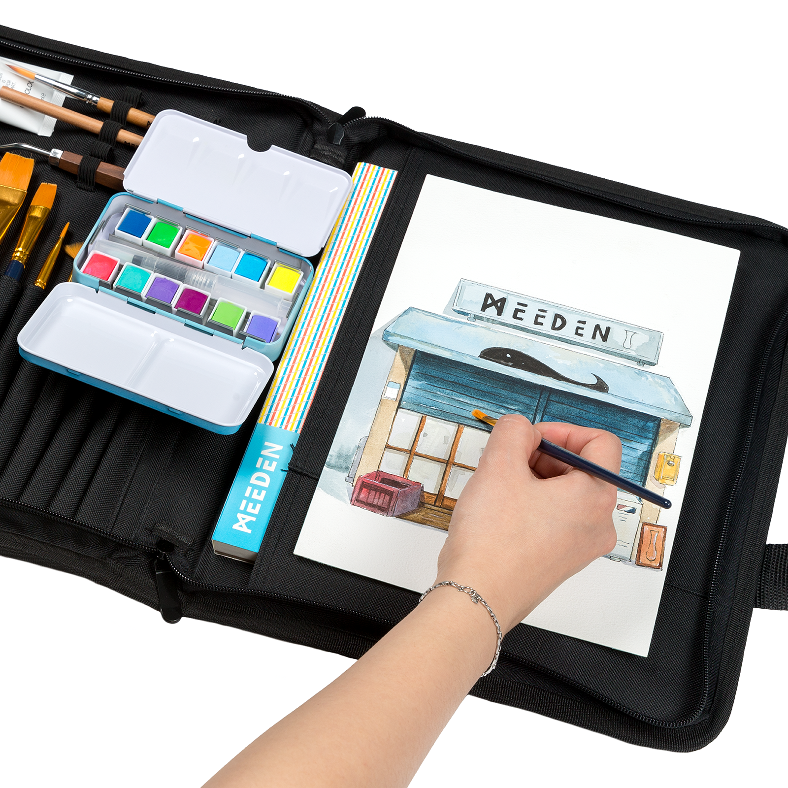 MEEDEN Studio Art Portfolio Sketch Bag, Water-proof, Black, 9"x12"