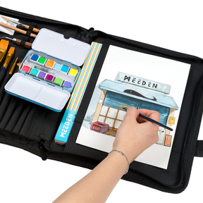 MEEDEN Studio Art Portfolio Sketch Bag, Water-proof, Black, 9"x12"