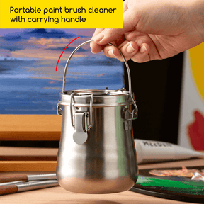 MEEDEN Portable Paint Brush Washer: Airtight Stainless Steel - Medium