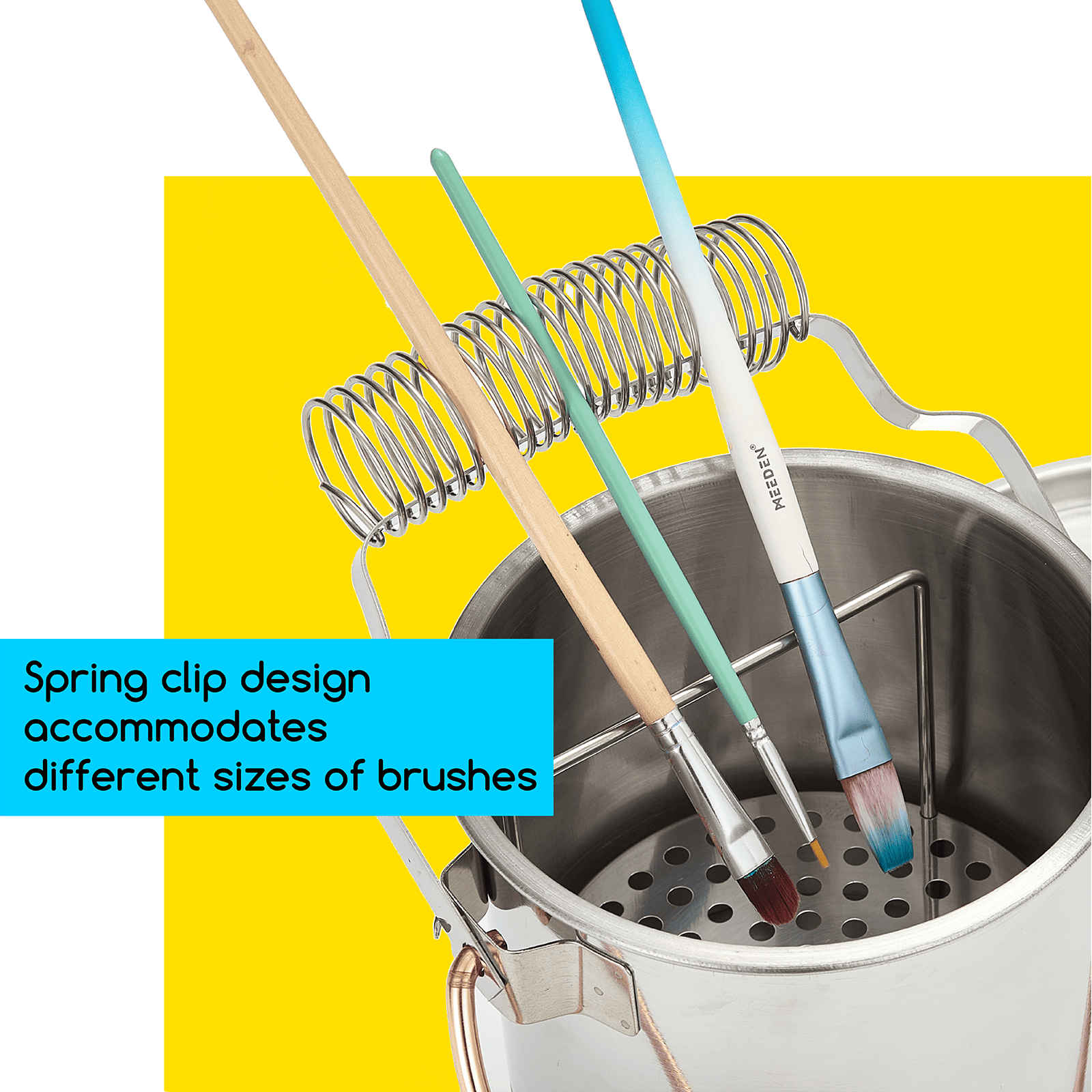 MEEDEN Portable Paint Brush Washer: Airtight Stainless Steel - Extra Large