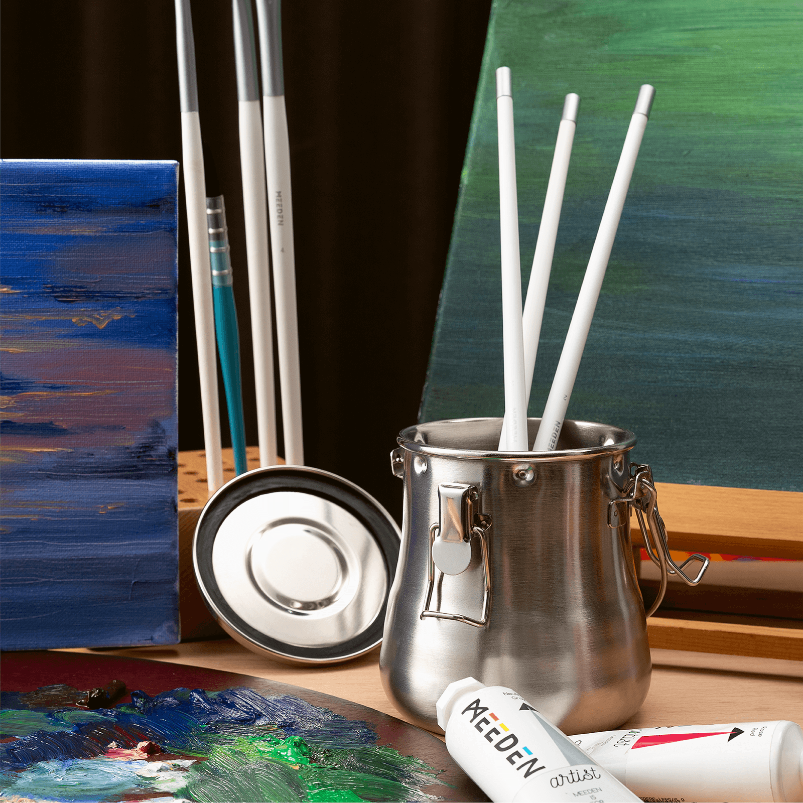 MEEDEN Portable Paint Brush Washer: Airtight Stainless Steel - Large