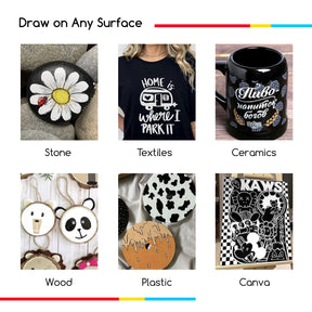 MEEDEN Acrylic Paint Markers, Black & White Colors