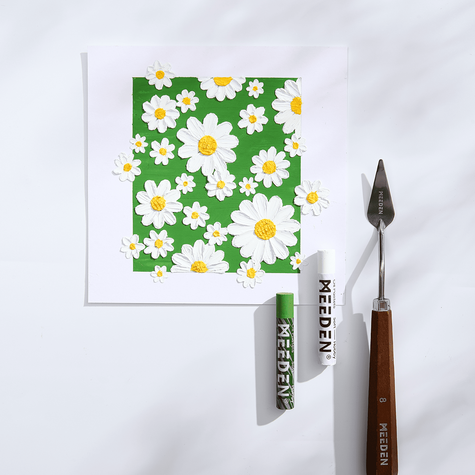 MEEDEN Soft White Oil Pastels: 6 Pcs