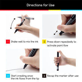 MEEDEN Acrylic Paint Markers, Black & White Colors