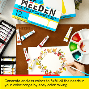 MEEDEN Watercolor Paint Set, 48 Tubes, 12 ml / 0.41 oz