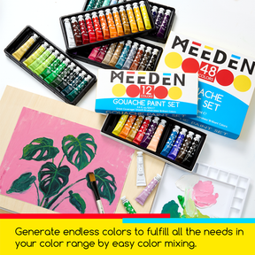 MEEDEN Gouache Paint Set, 12 Tubes, 12 ml / 0.4oz