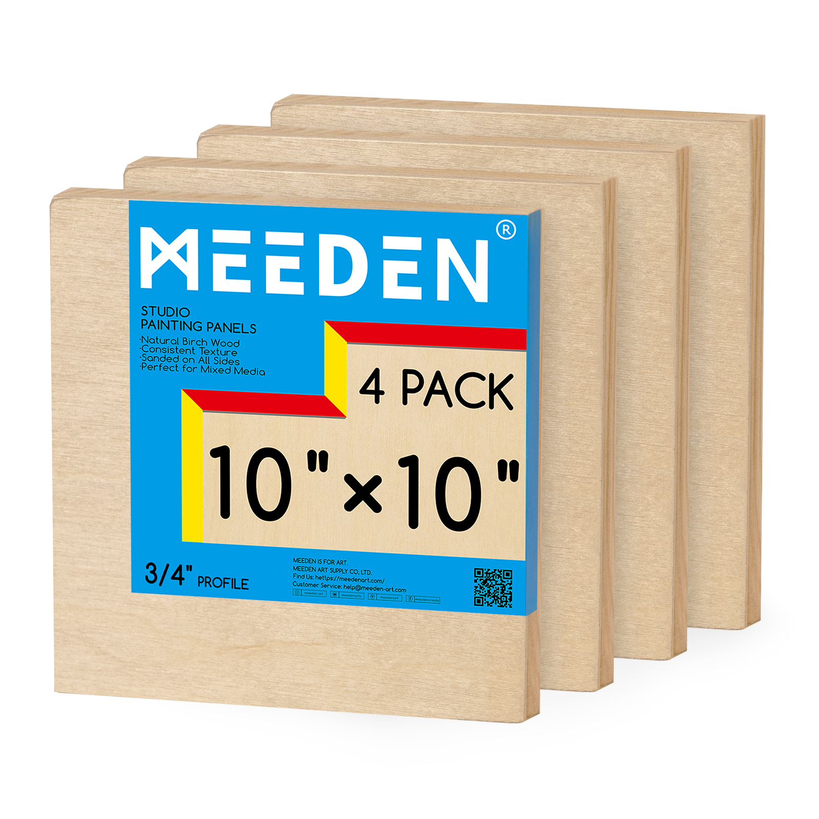 MEEDEN Artist Birch Wood Canvas Board, 3/4” Deep