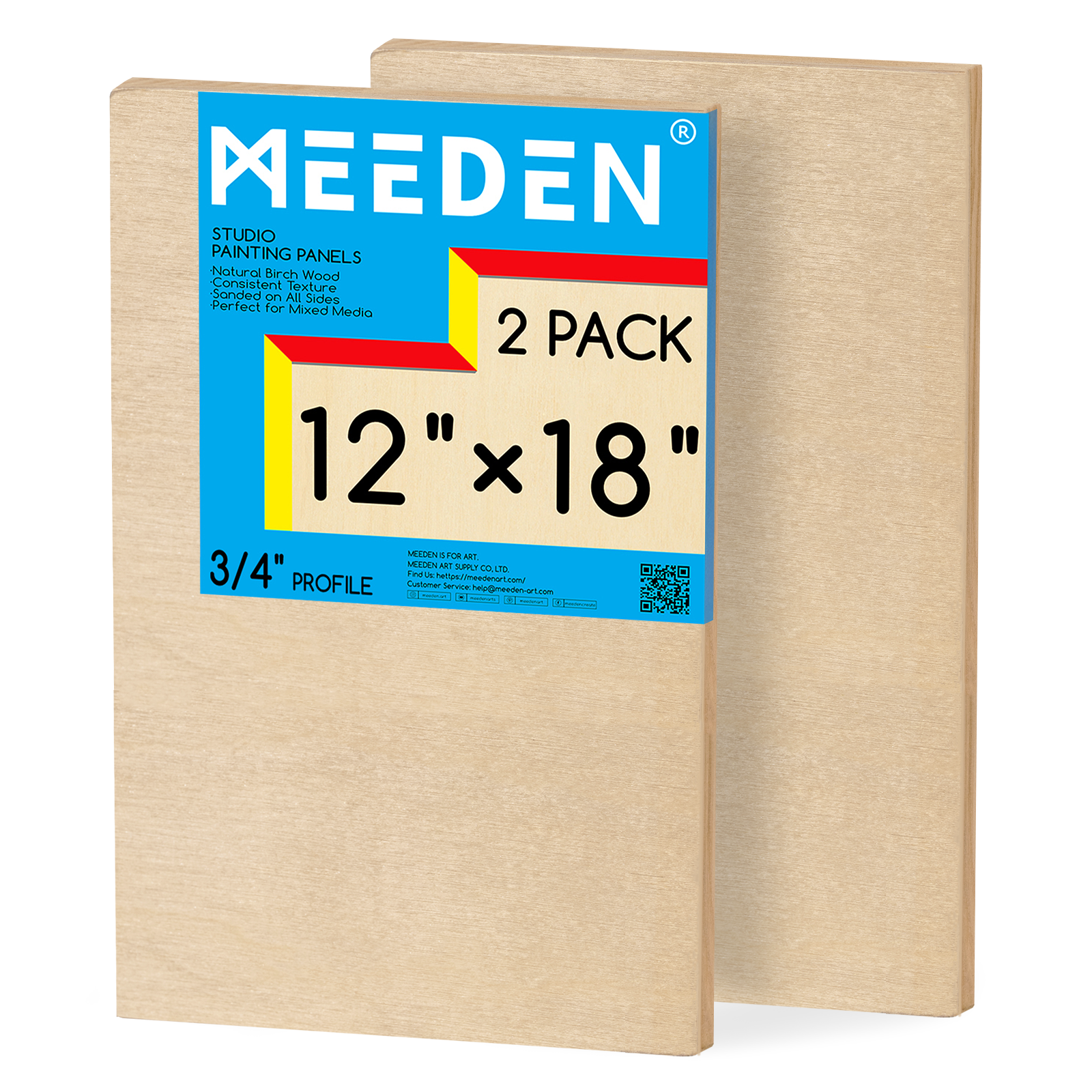 MEEDEN Artist Birch Wood Canvas Board, 3/4” Deep
