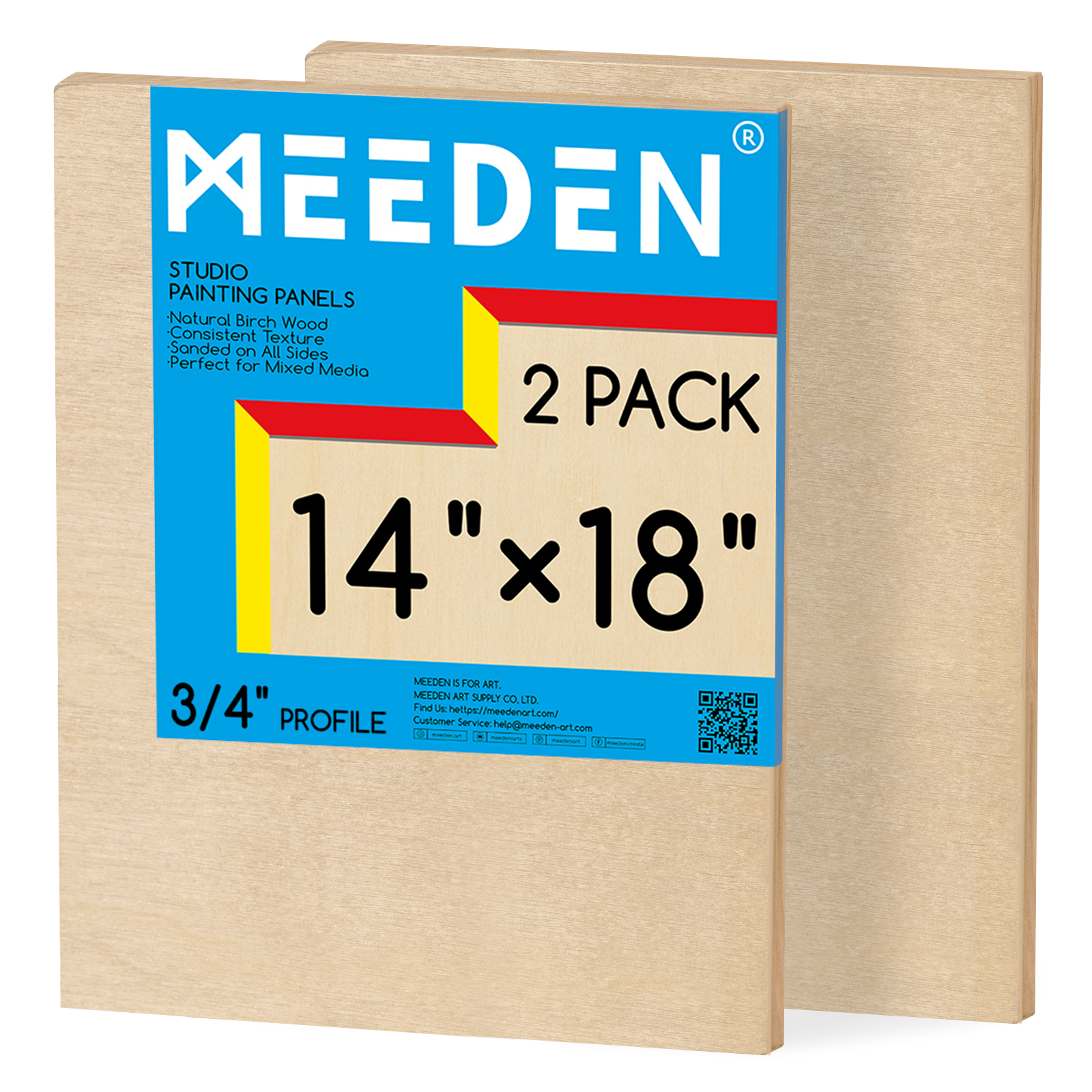 MEEDEN Artist Birch Wood Canvas Board, 3/4” Deep