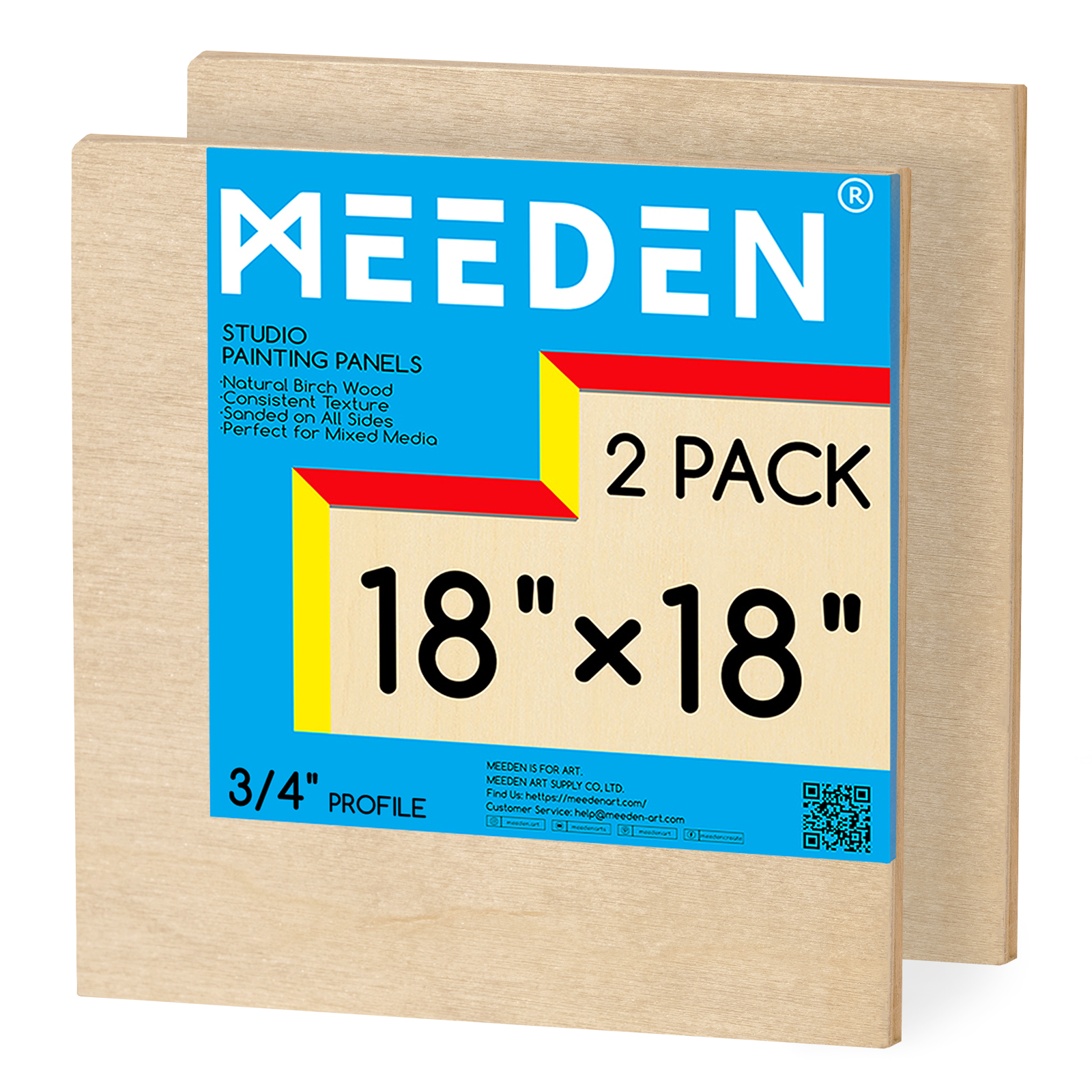MEEDEN Artist Birch Wood Canvas Board, 3/4” Deep