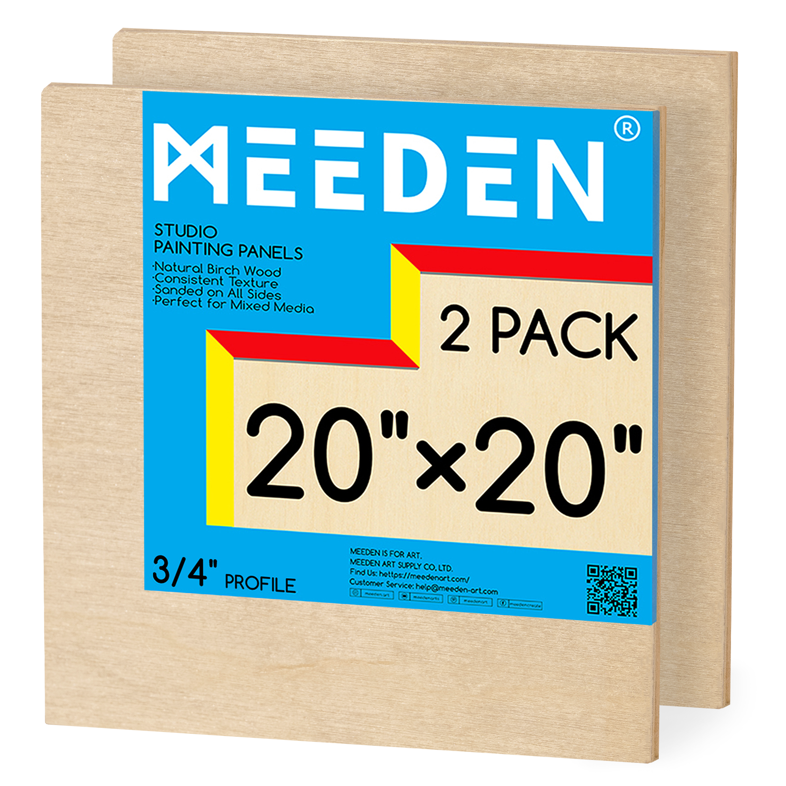 MEEDEN Artist Birch Wood Canvas Board, 3/4” Deep