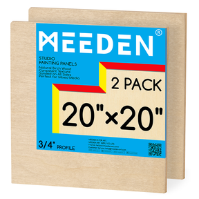 MEEDEN Artist Birch Wood Canvas Board, 3/4” Deep