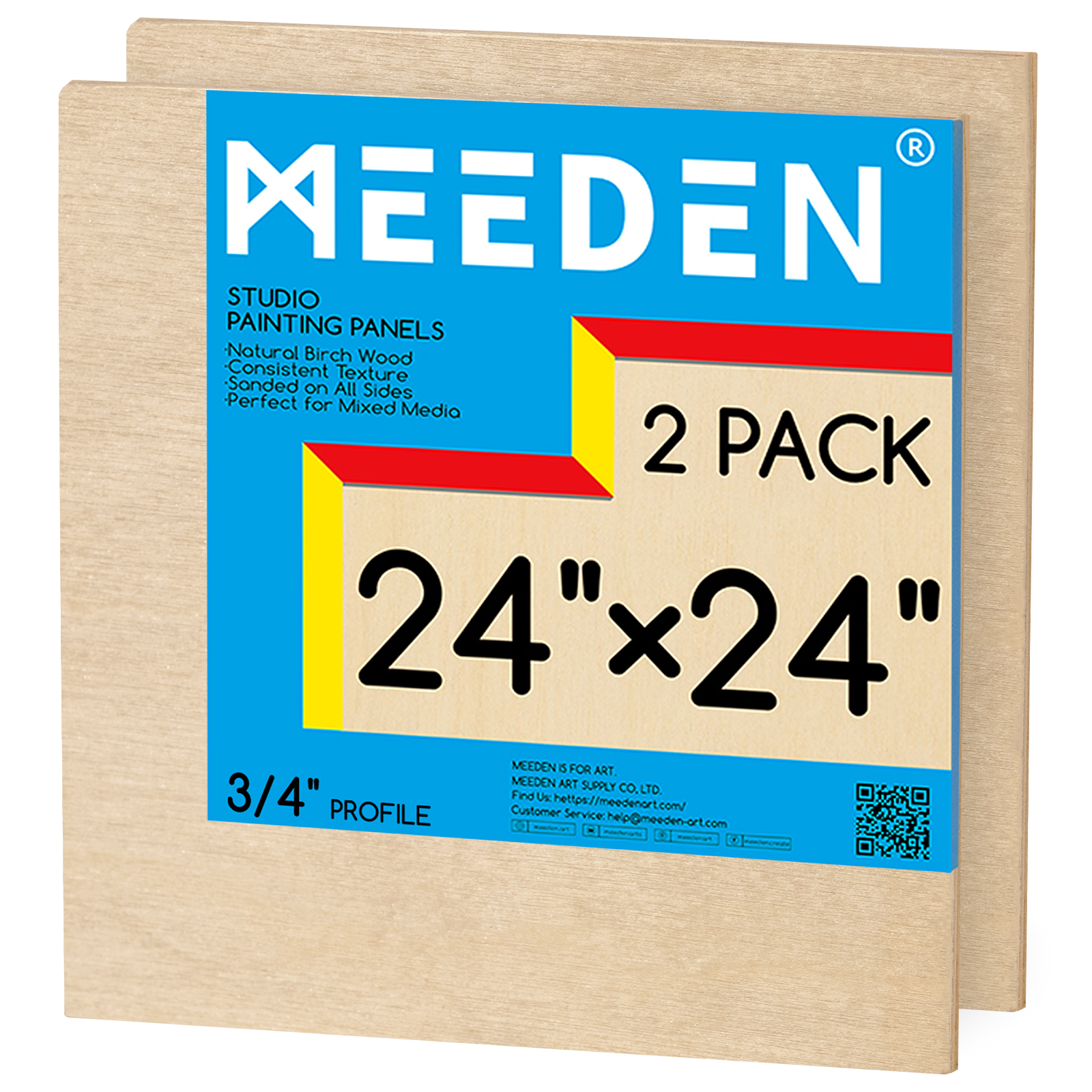 MEEDEN Artist Birch Wood Canvas Board, 3/4” Deep