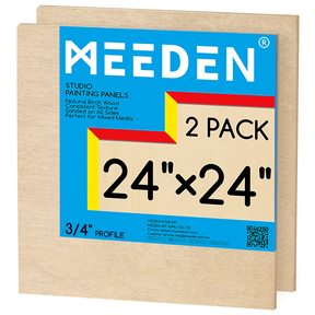 MEEDEN Artist Birch Wood Canvas Board, 3/4” Deep