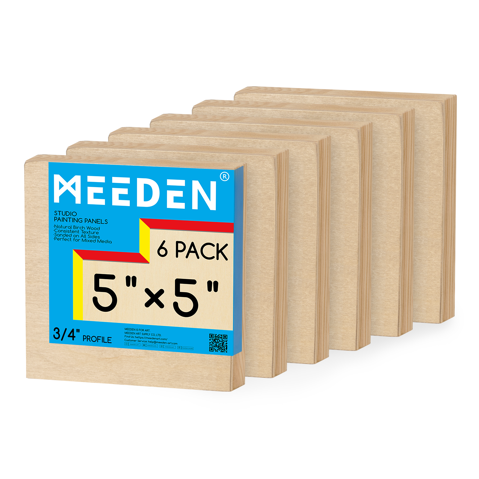 MEEDEN Artist Birch Wood Canvas Board, 3/4” Deep