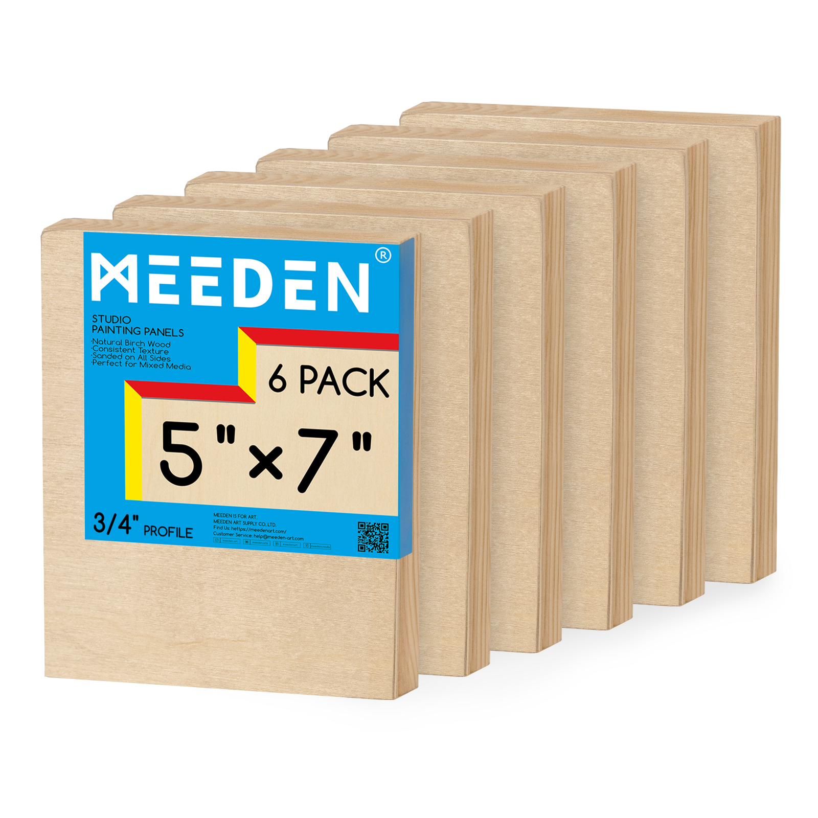 MEEDEN Artist Birch Wood Canvas Board, 3/4” Deep