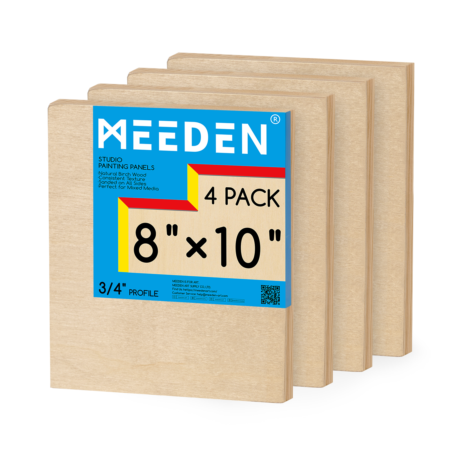 MEEDEN Artist Birch Wood Canvas Board, 3/4” Deep