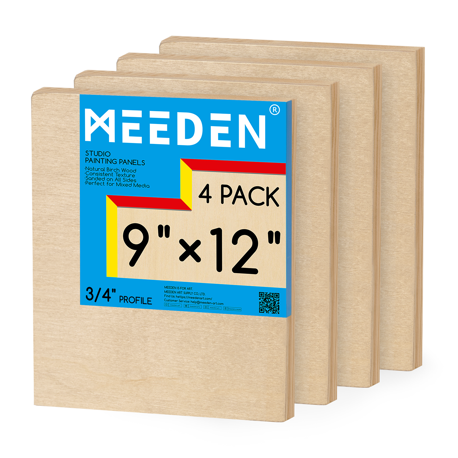 MEEDEN Artist Birch Wood Canvas Board, 3/4” Deep