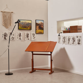 MEEDEN Extra Large Wooden Drafting Table, Light Walnut-XSZ-6008