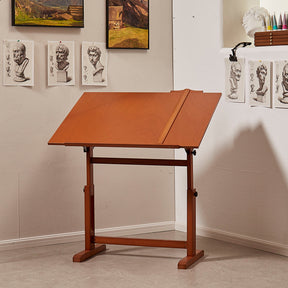 MEEDEN Extra Large Wooden Drafting Table, Light Walnut-XSZ-6008
