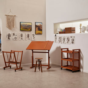 MEEDEN Extra Large Wooden Drafting Table, Light Walnut-XSZ-6008