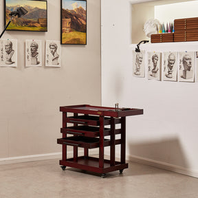 MEEDEN Deluxe Artist Storage Cart, 5-Tier Taboret-Cherry Walnut-W13H