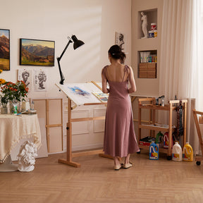 MEEDEN Adjustable Wooden Drafting Table, White-XSZ-5