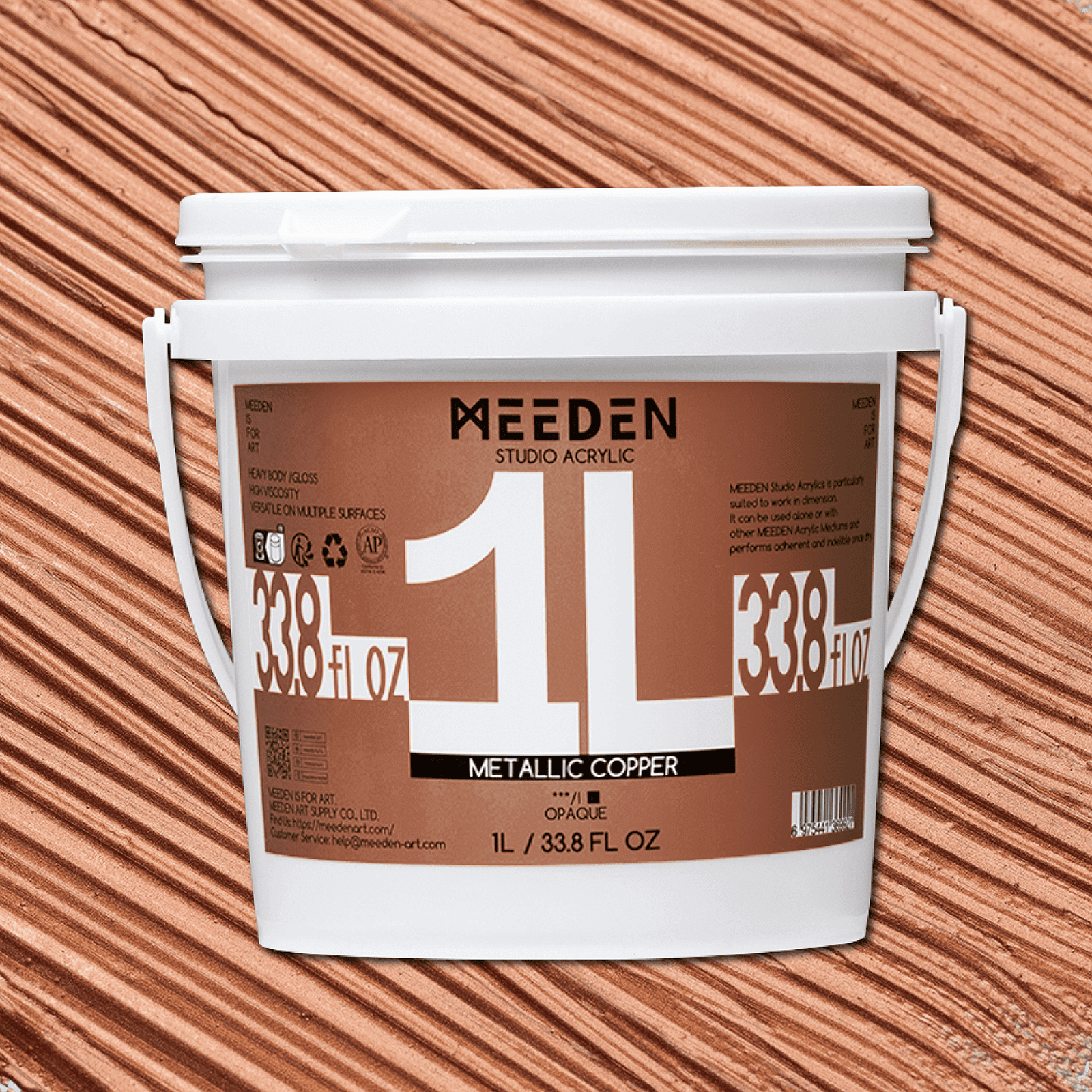 MEEDEN Studio Acrylic Paint,  Metallic Copper Acrylic Paint, 1 L / 33.8 oz
