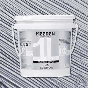 MEEDEN Studio Acrylic Paint,  Metallic Silver Acrylic Paint, 1 L / 33.8 oz