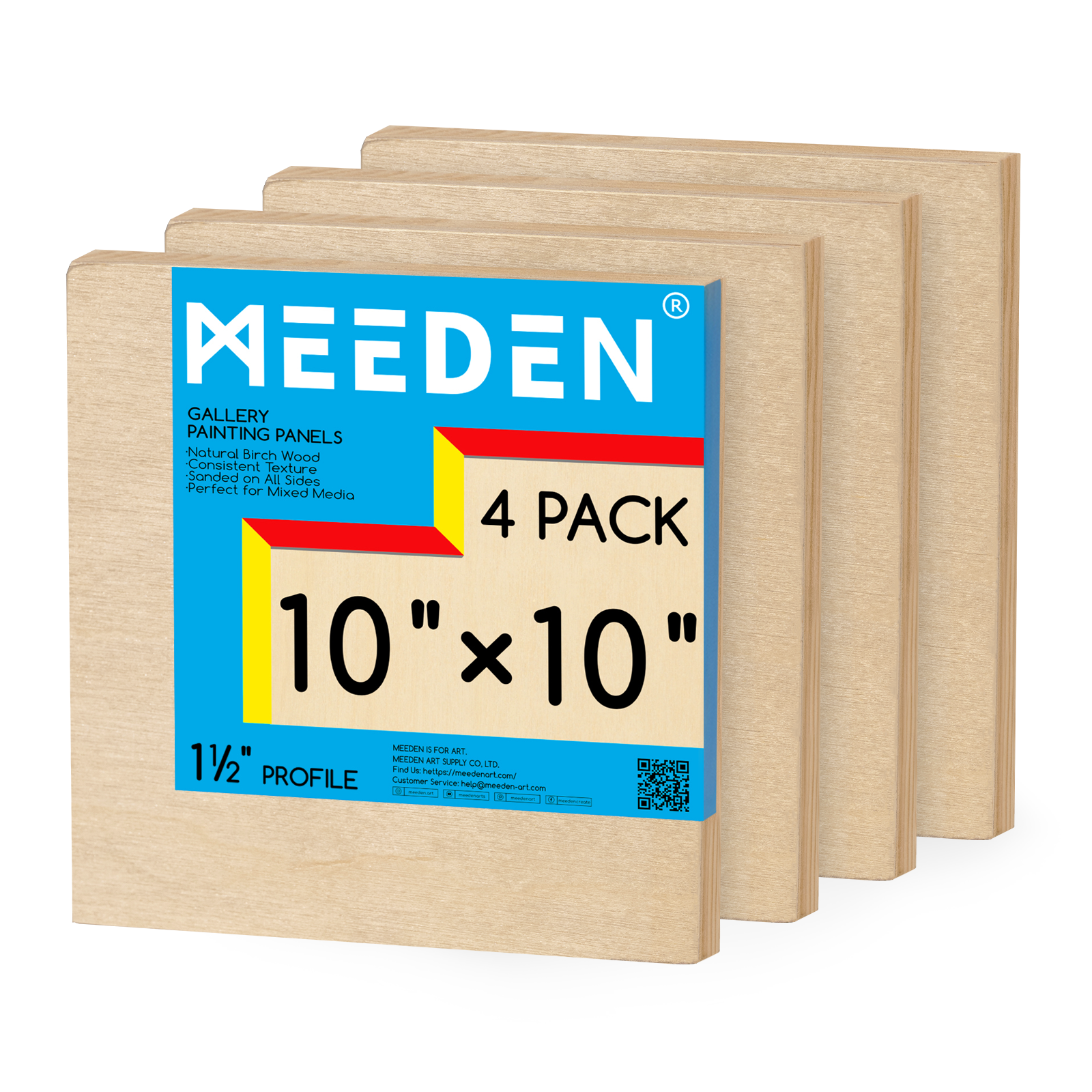 MEEDEN Artist Birch Wood Canvas Board, 1-1/2” Deep