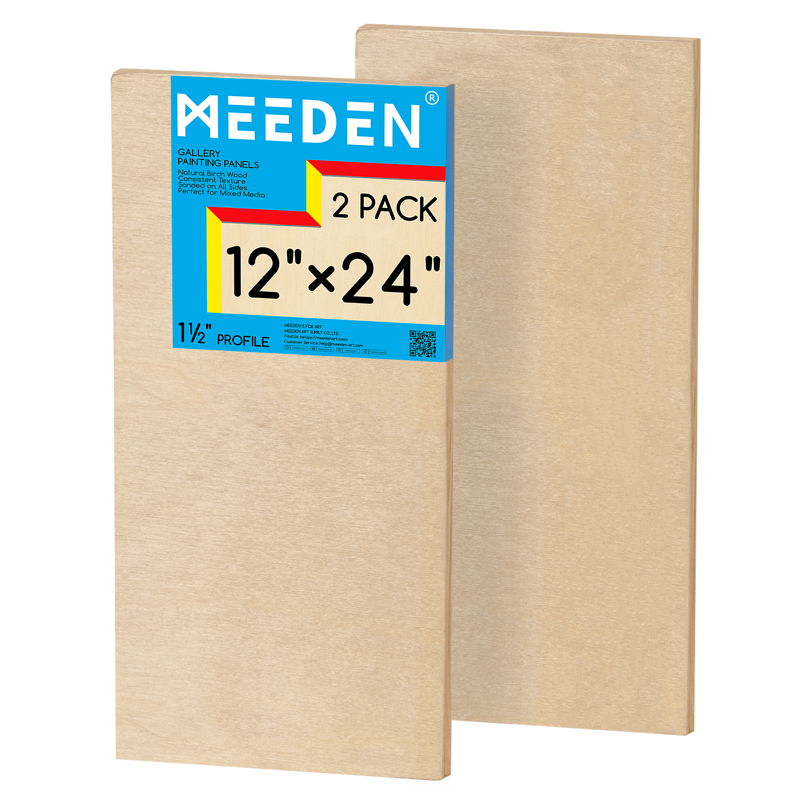 MEEDEN Artist Birch Wood Canvas Board, 1-1/2” Deep