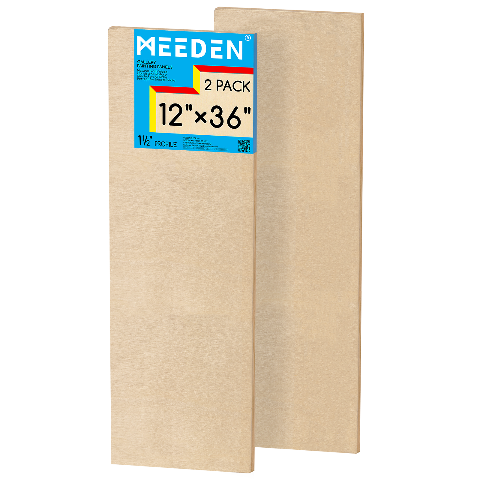 MEEDEN Artist Birch Wood Canvas Board, 1-1/2” Deep