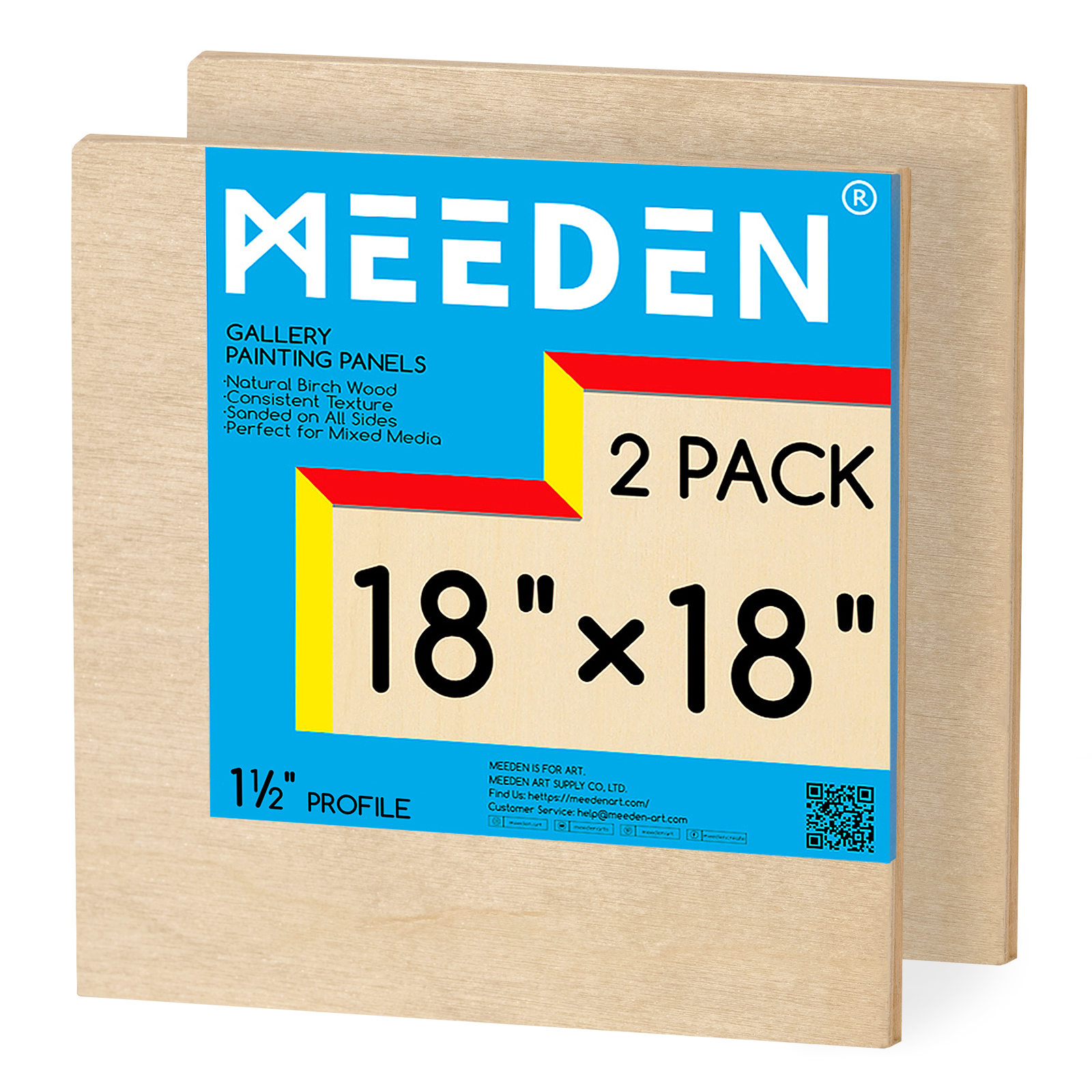 MEEDEN Artist Birch Wood Canvas Board, 1-1/2” Deep